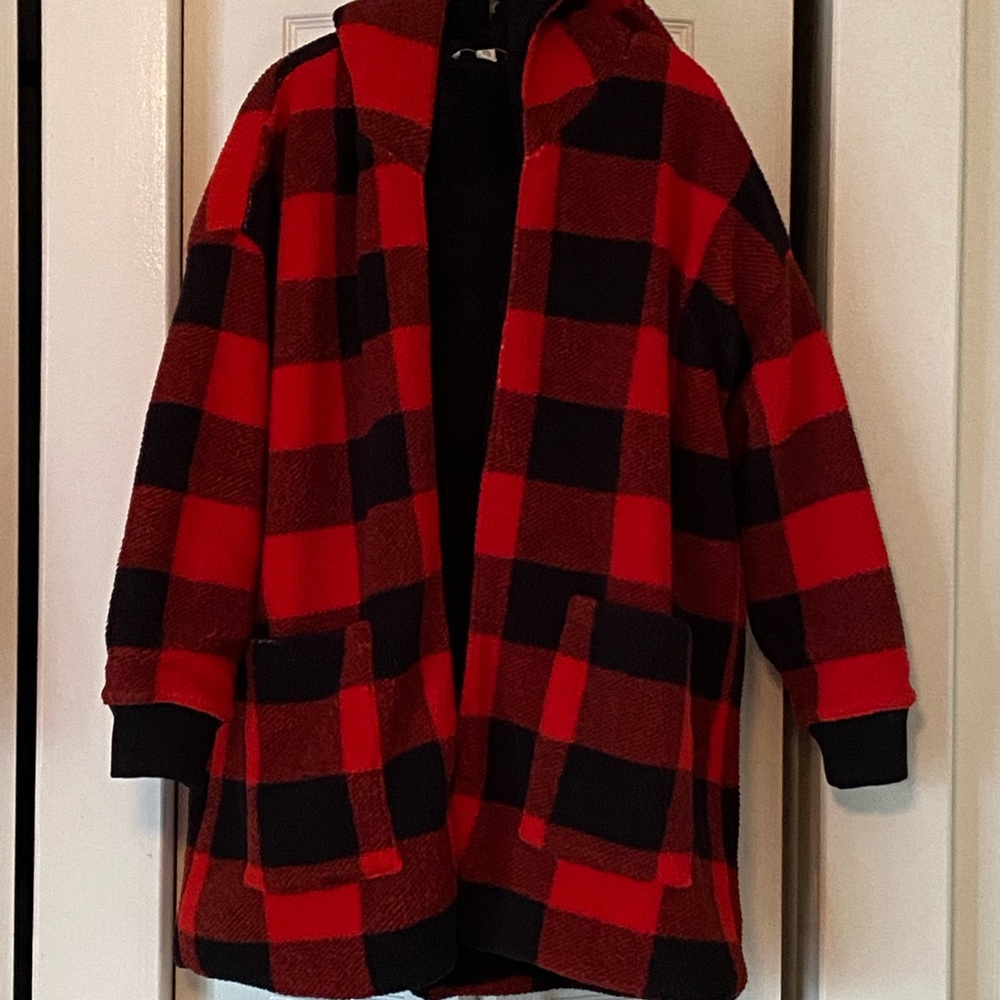 American Eagle Plaid Fleece Cardigan Women’s XXL